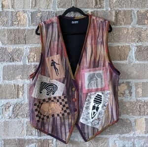 Brie Kriebel Forest Grove Oregon Handmade Patchwork Primitive Vest Large